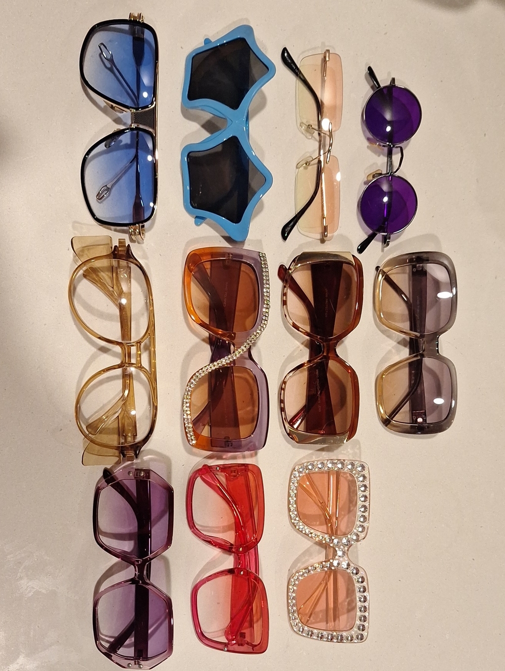 Lot Of Assorted Retro 70s Style Sunglasses - 11 Pairs